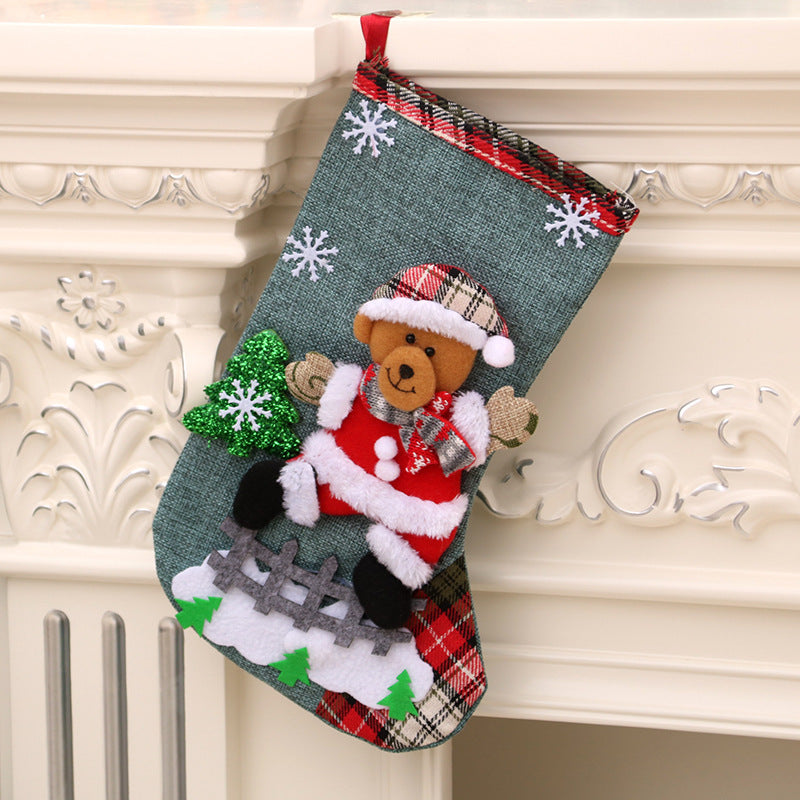 Decoraciones navideñas Calcetines de Papá Noel Colgante para árbol de Navidad Calcetines de Navidad Bolsa de regalo Bolsa de Navidad