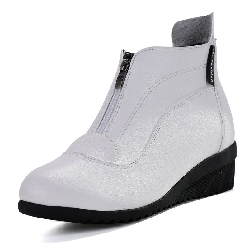 Chaussures de sport à talon moyen et fond souple, bottines de danse pour personnes d'âge moyen et âgées, bottines à fermeture éclair