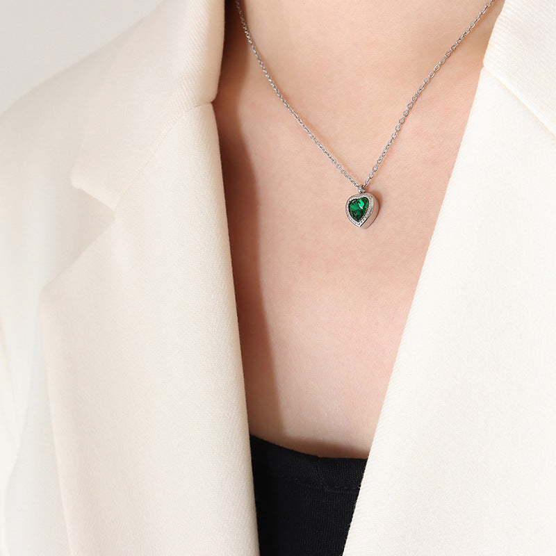 Collier pendentif d'amour incrusté de Zircon multicolore, Design de Niche d'été français
