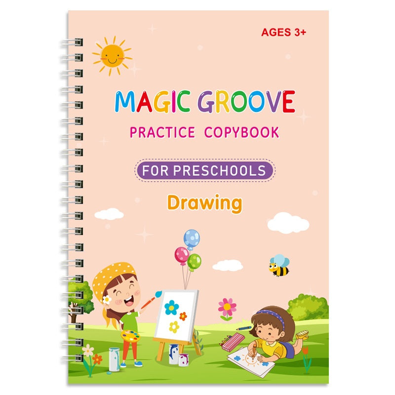 Cahier de pratique avec stylo dur et rainure pour enfants d'âge préscolaire, cahier de pratique en anglais, offre spéciale