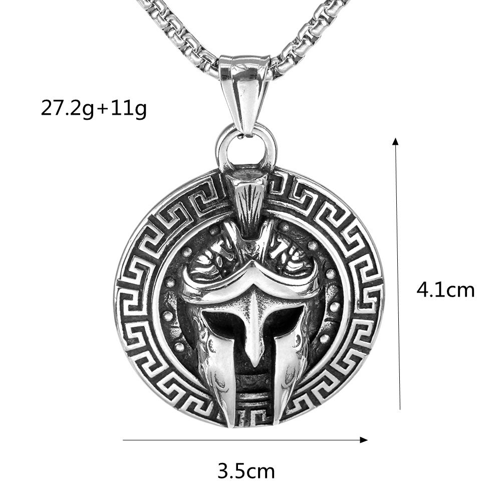 Ancient Greek Stainless Steel Personality Spartans Mask Pendant