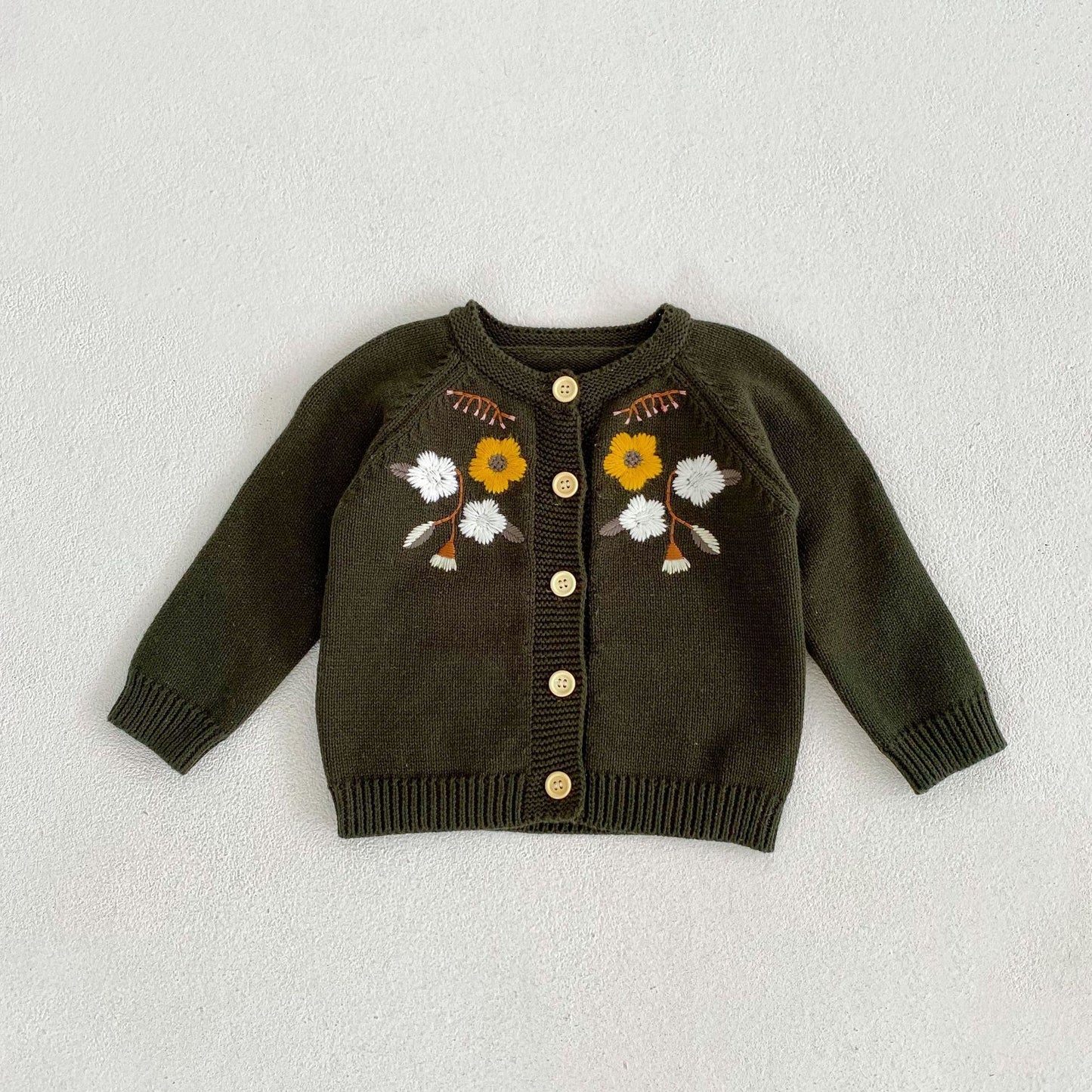 Manteau tricoté brodé pour bébés et enfants