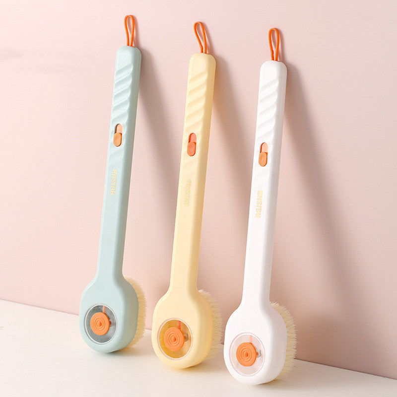 Dos de brosse de bain à long manche en fourrure douce