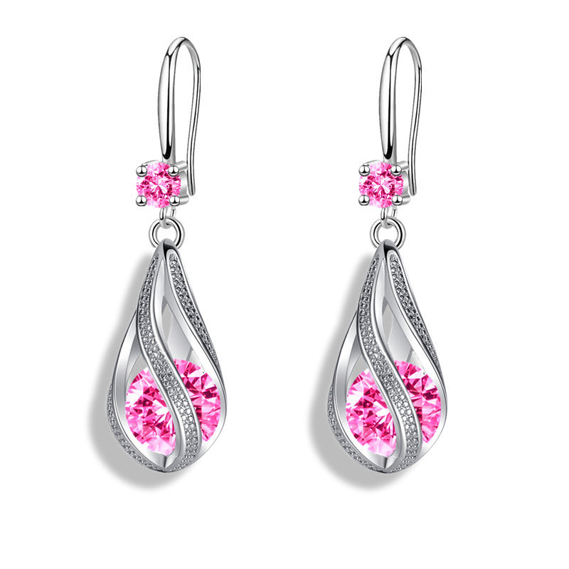 Boucles d'oreilles en forme de larme rotative pour femmes