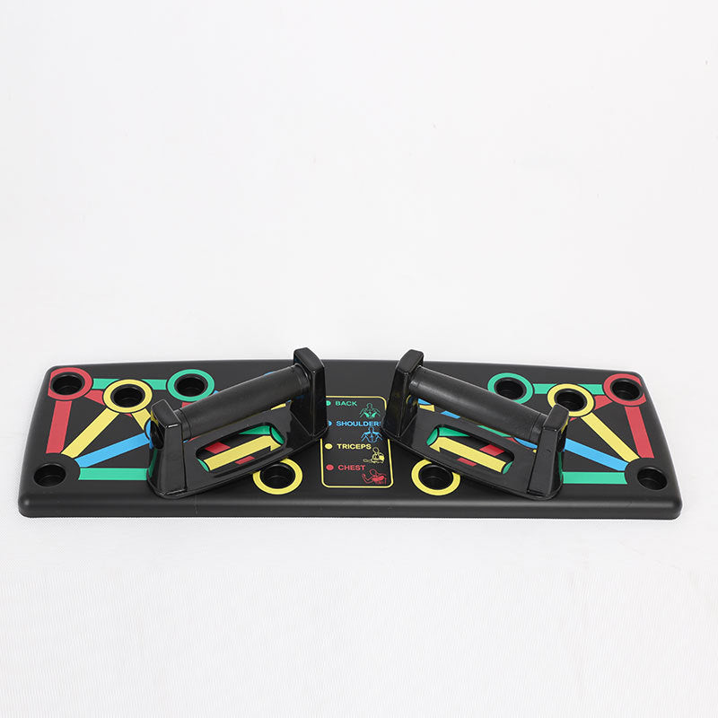 Tabla de entrenamiento de músculos abdominales y pectorales en casa para hombres y mujeres.