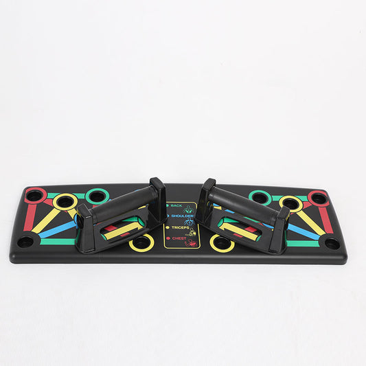 Tabla de entrenamiento de músculos abdominales y pectorales en casa para hombres y mujeres.