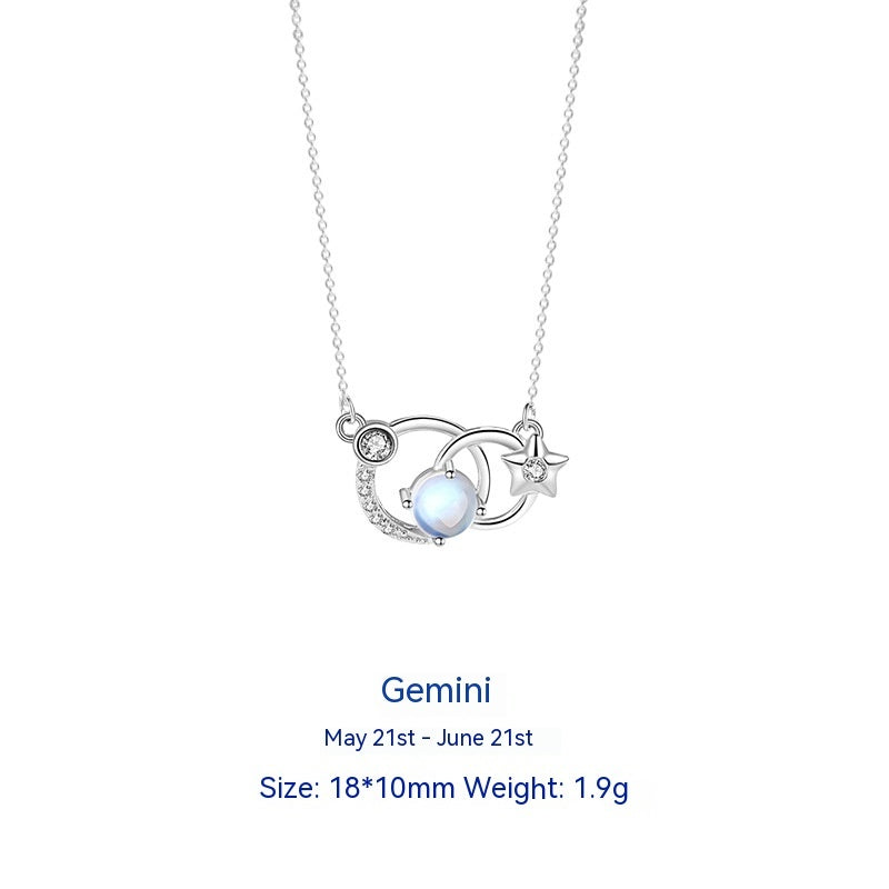 Collier en argent Sterling 925 avec douze constellations pour femmes, Design d'intérêt particulier, luxe léger