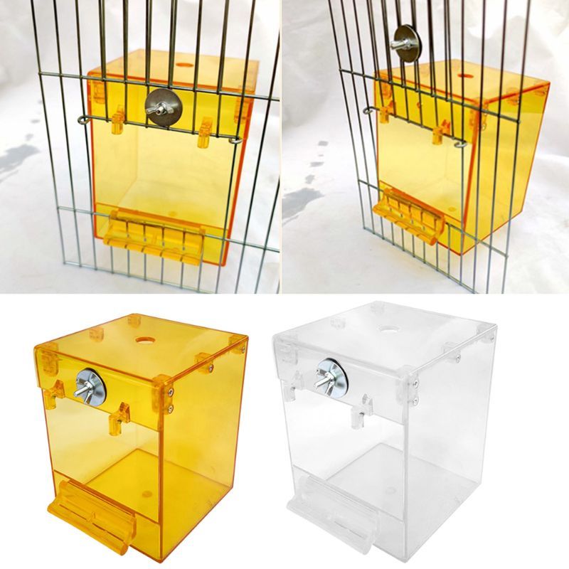 Bain d'oiseaux externe, bain Transparent, bassin carré, fournitures pour oiseaux, fournitures pour animaux de compagnie