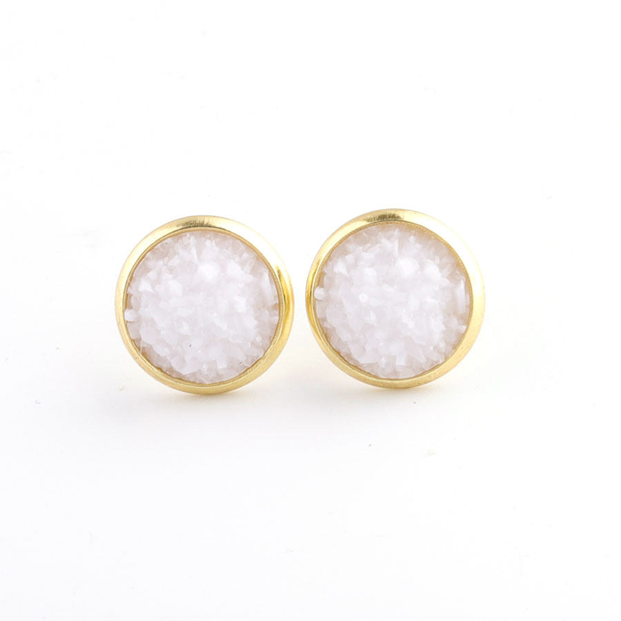 Boucles d'oreilles à tige étoilées en acier inoxydable plaqué or