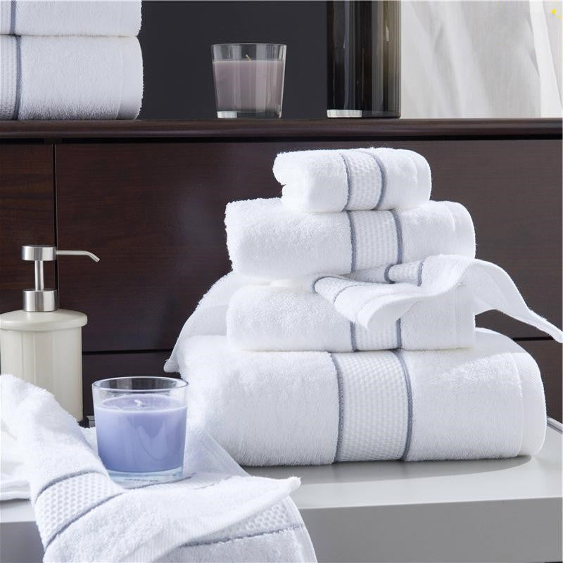 Toalla de playa de algodón Toallas de baño absorbentes de hotel blanco