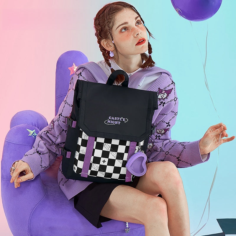 Sac à dos pour fille, cartable à rabat de grande capacité