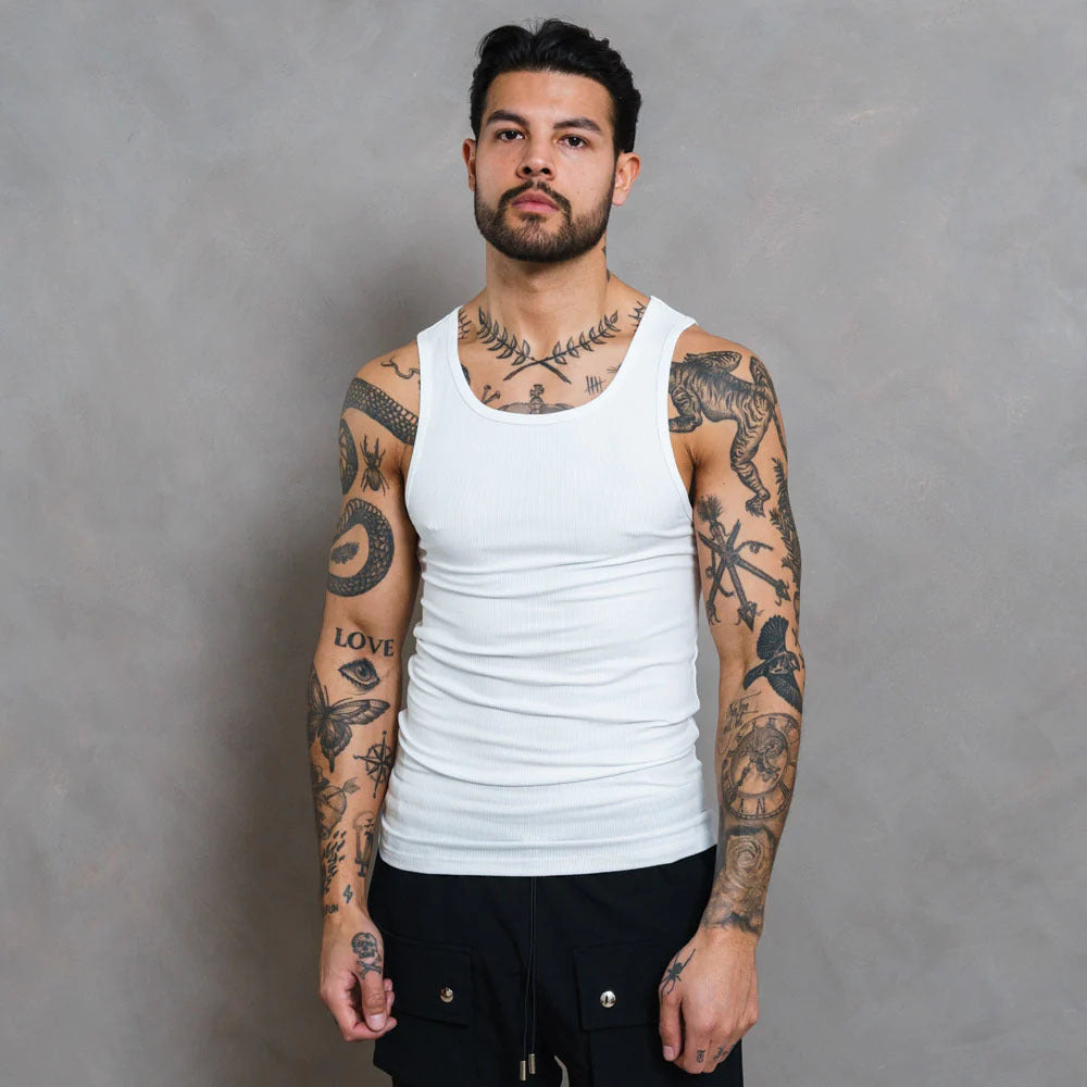 Men's Striped Thread American Stretch Tight Sports Vest