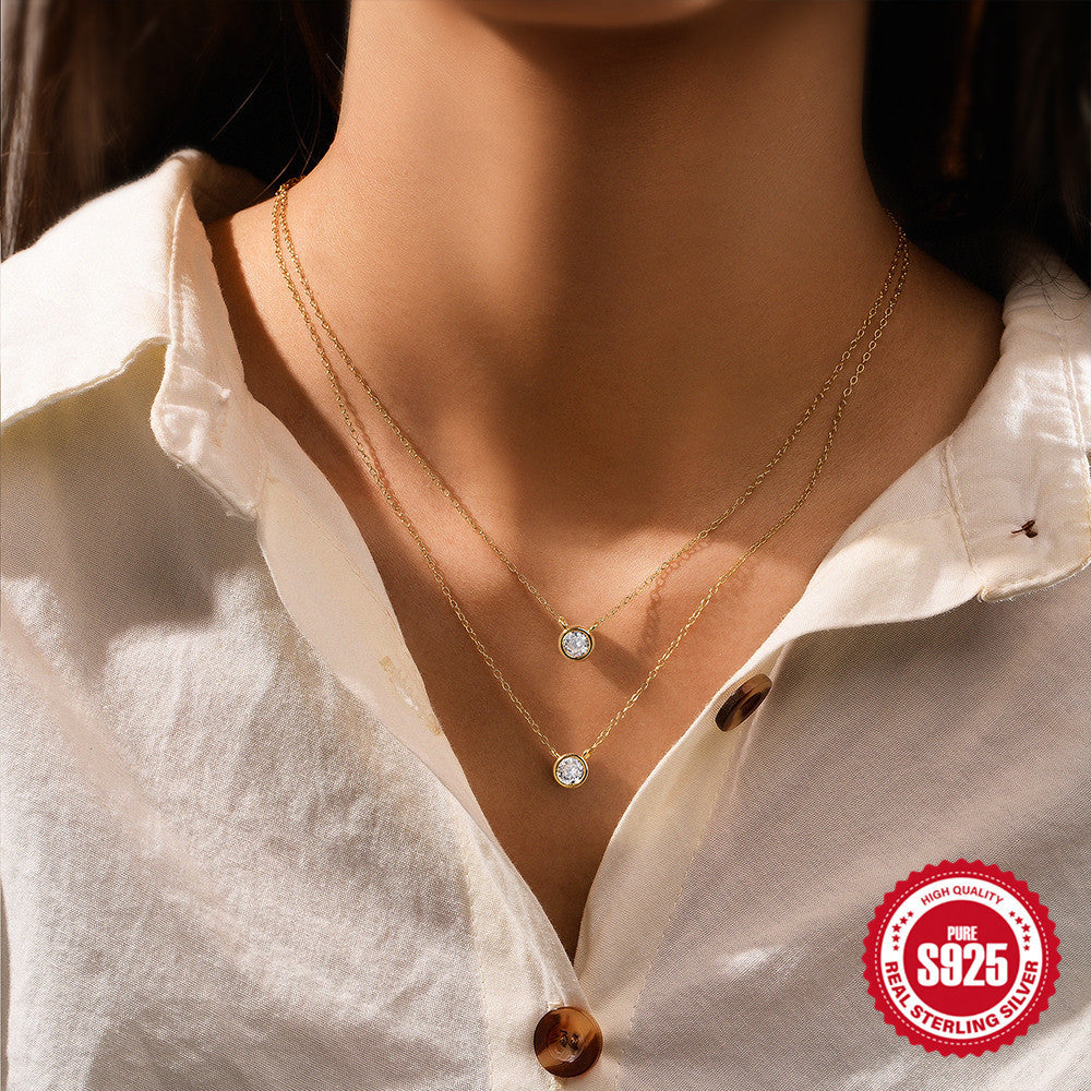 S925 Sterling Silver Double-layer Necklace