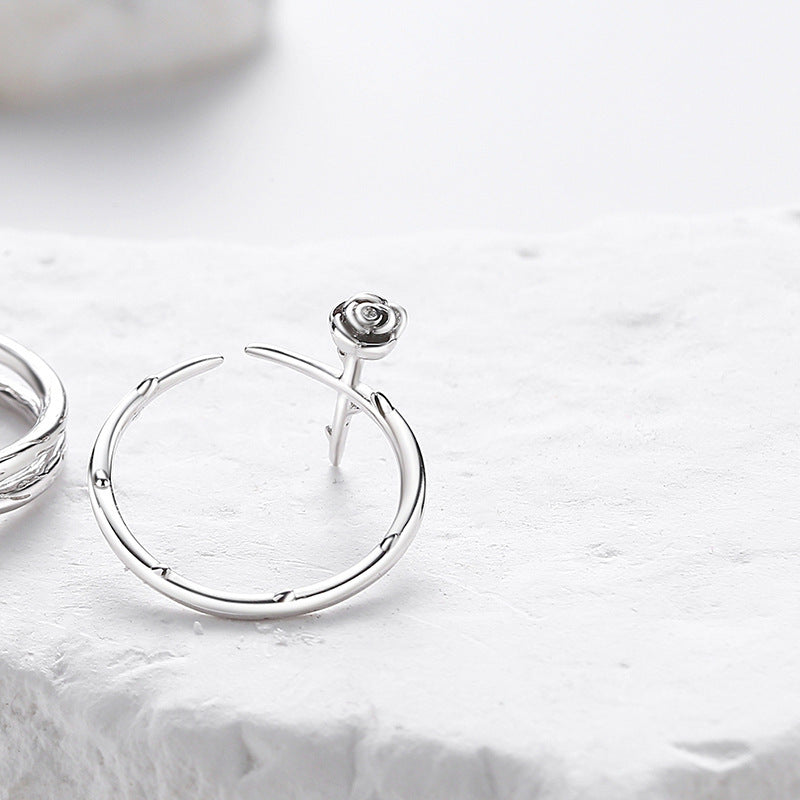 Thorn Rose Couple Creative Simple Design Ins Couple Anneaux
