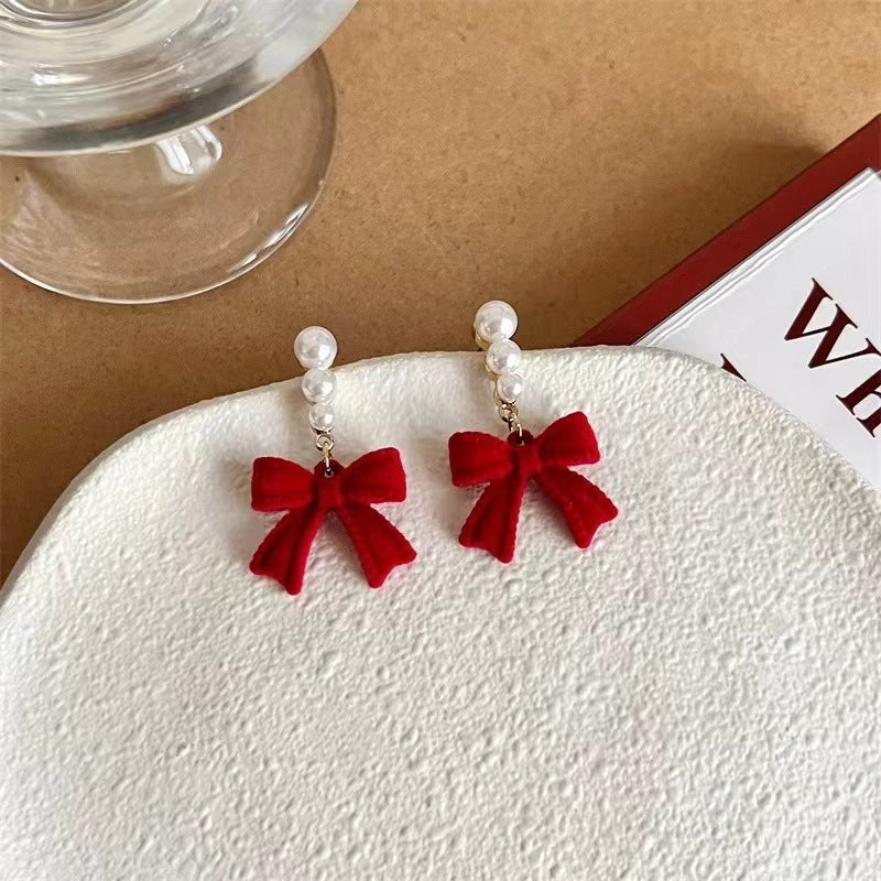 Boucles d'oreilles en peluche floquées pour femmes, automne et hiver