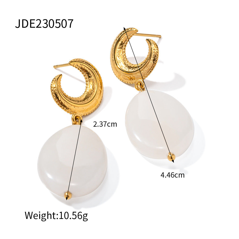 Boucles d'oreilles élégantes en forme de croissant ovale pour femme