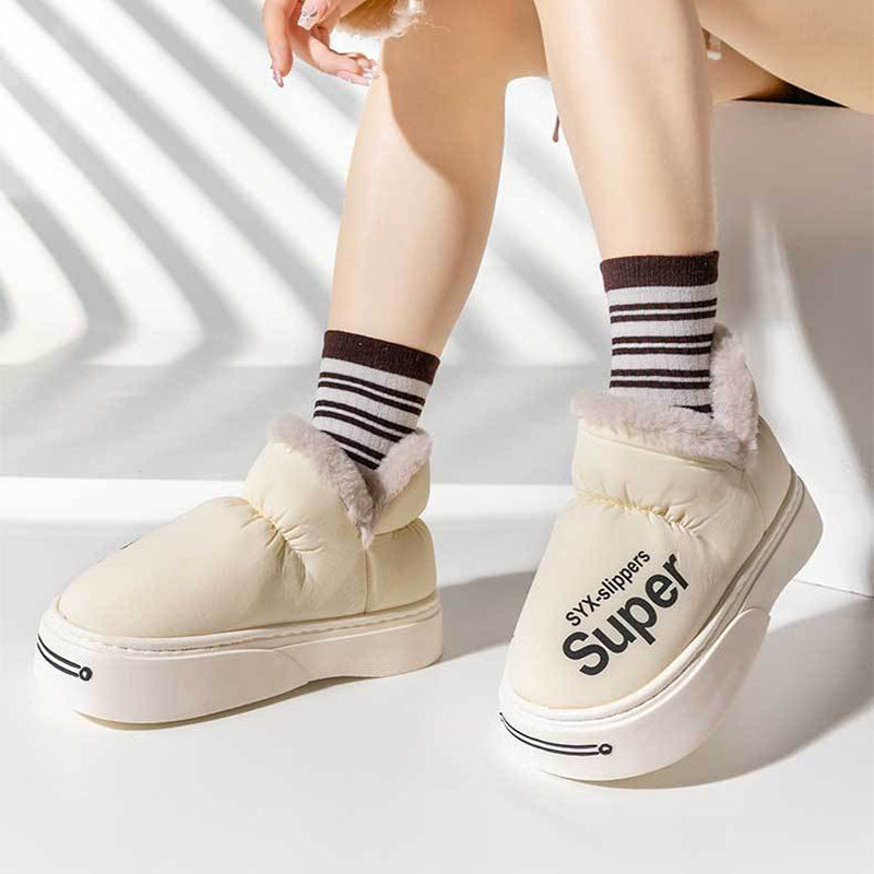 Pantoufles en coton à talons couverts pour femmes, pantoufles chaudes d'hiver à semelles épaisses, chaussures de marche intérieures et extérieures pour le jardin, nouvelle collection