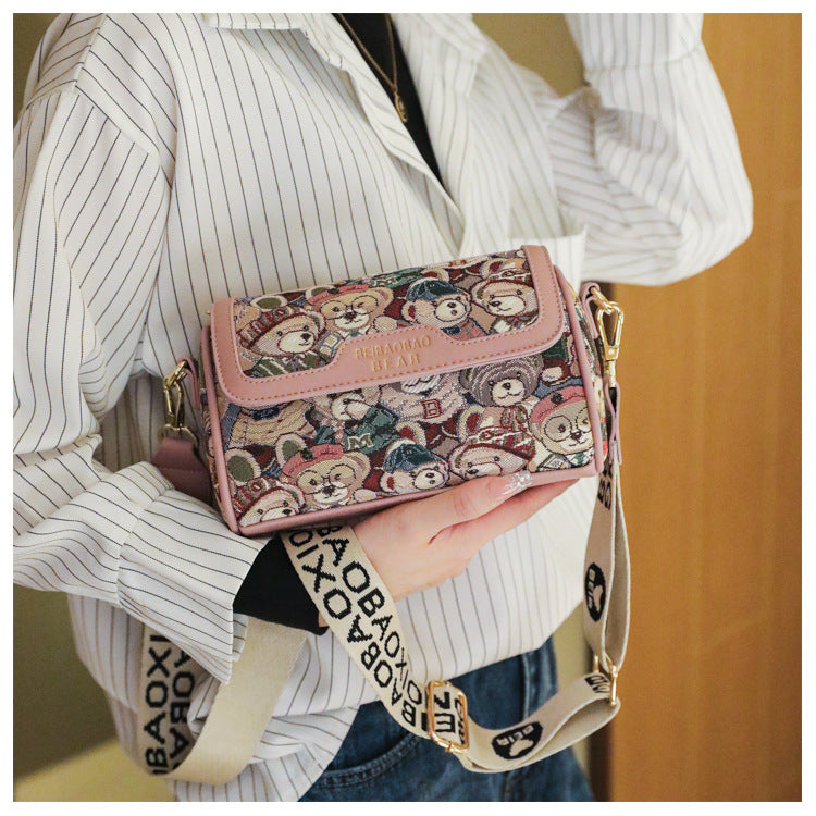 Sac à bandoulière à motif de petit ours de dessin animé, Design d'intérêt particulier, sac à bandoulière à la mode