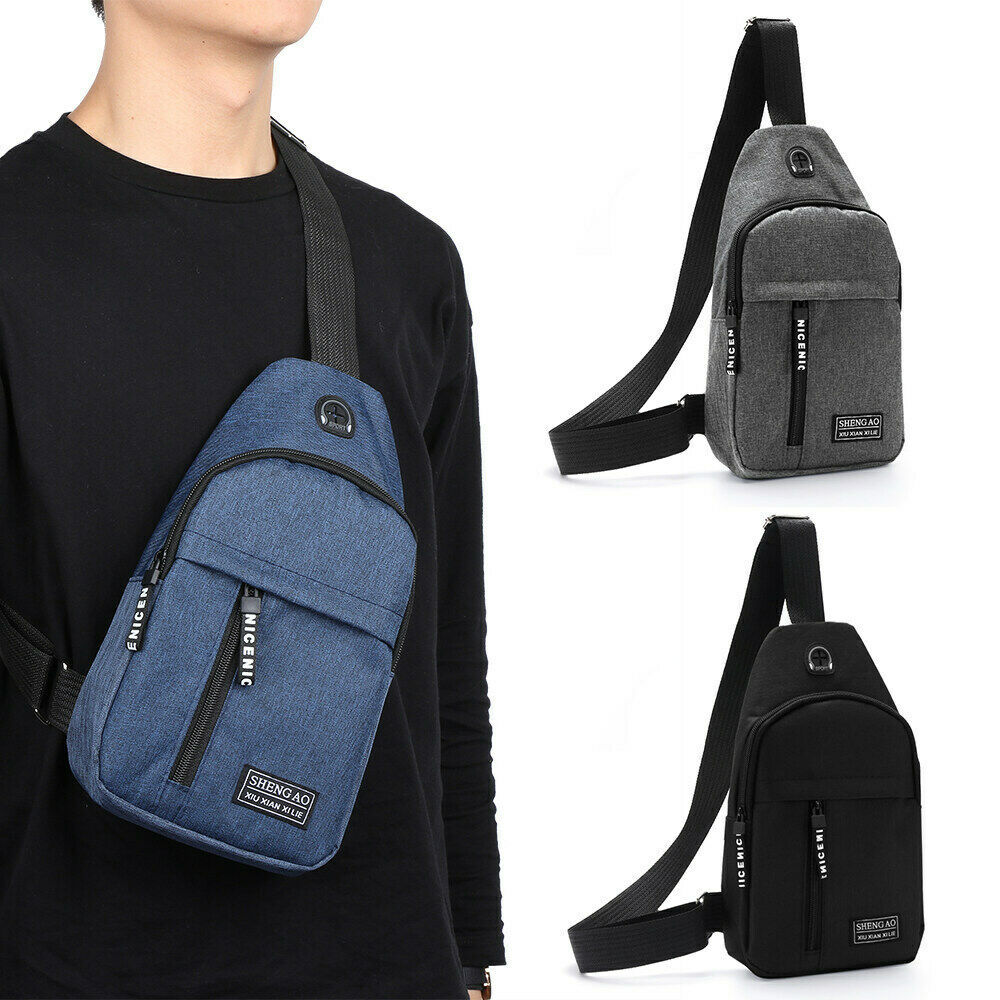 Bolso bandolera para hombre, bolso cruzado, bolso de pecho, mochila de viaje deportiva, color gris
