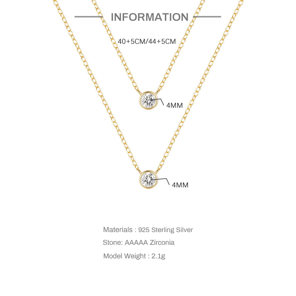 S925 Sterling Silver Double-layer Necklace