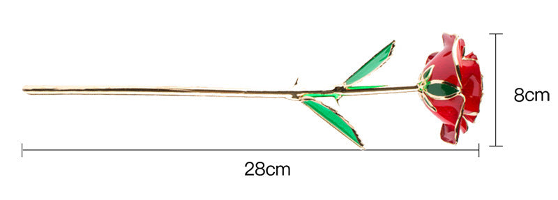 Fleur rose plaquée or 24 carats avec un coffret cadeau, cadeau de la Saint-Valentin