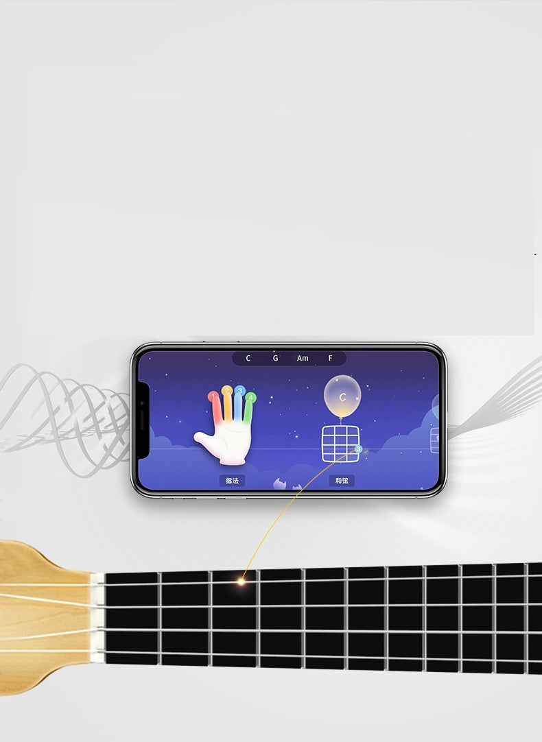 Ukelele inteligente U1, paquete de regalo de abeto de aprendizaje, entrada al juego, aplicación inteligente, guitarra pequeña