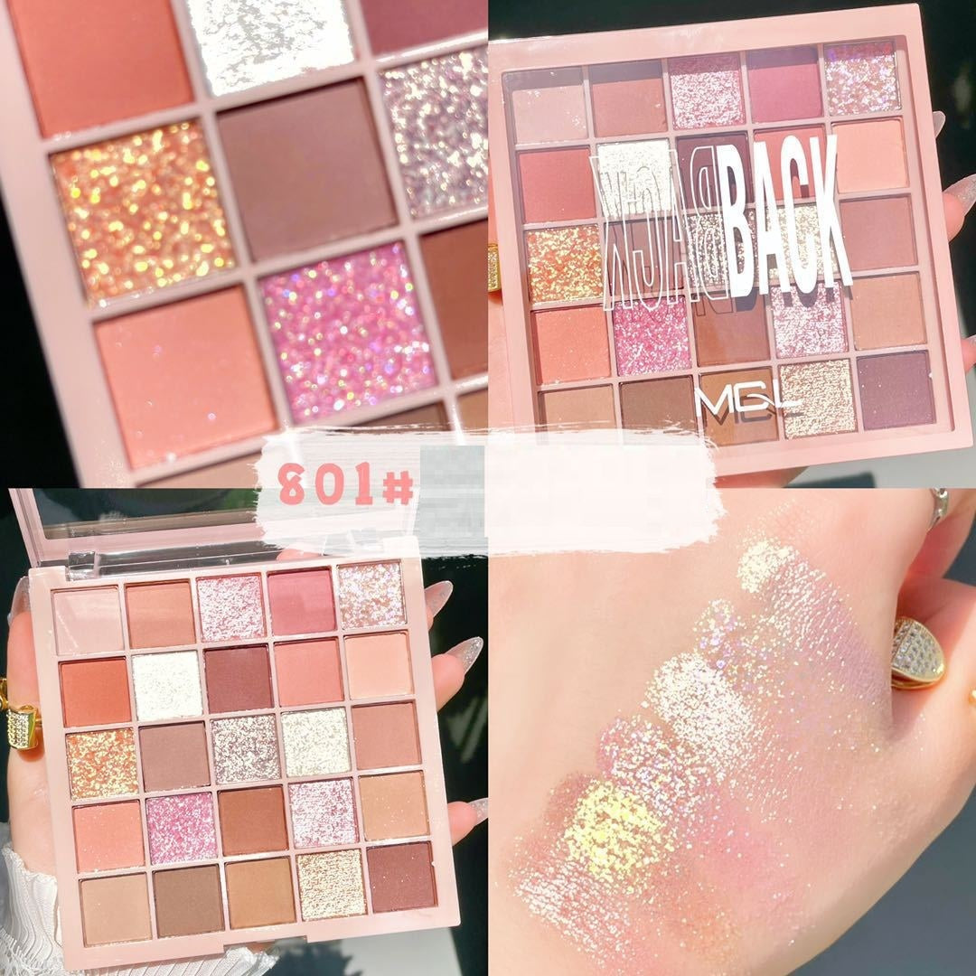 25 colores placa de sombra de ojos brillo mate principiante brillante estudiante sombra de ojos