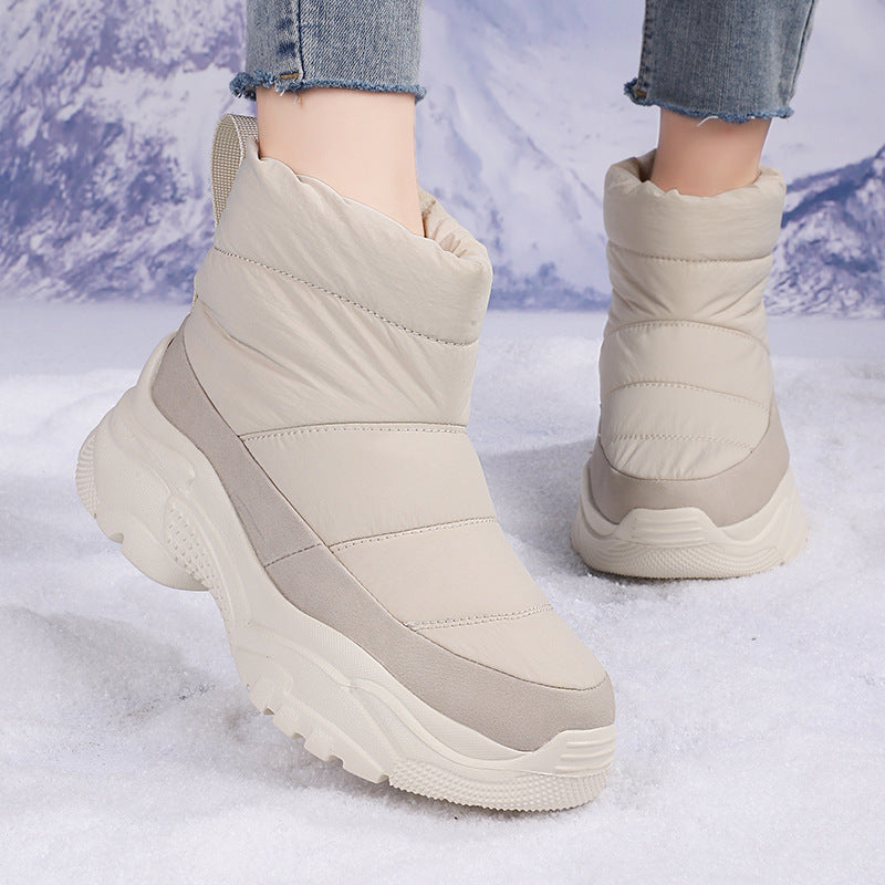 Bottes de neige chaudes mi-hautes pour femmes, pour l'extérieur