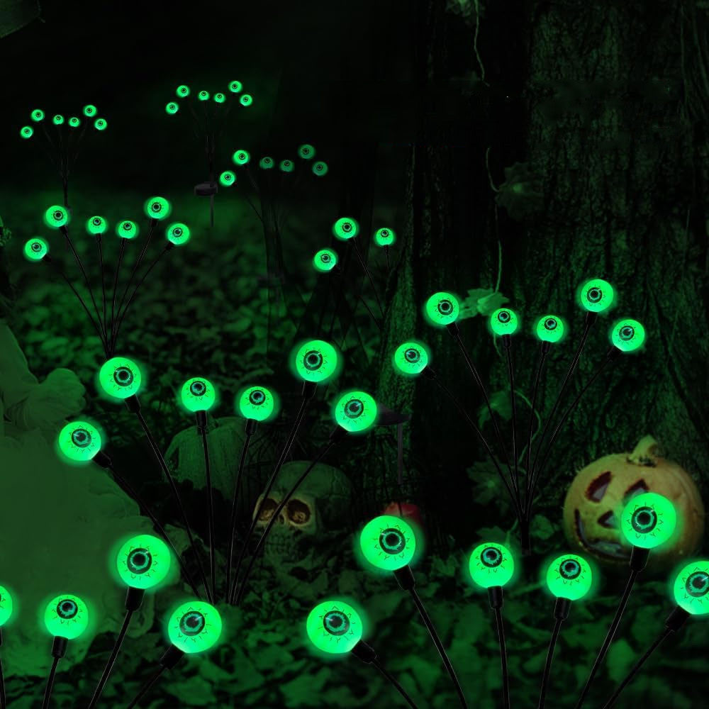 Luces de cadena con energía solar Lámpara de ojo Salida de piso de Halloween