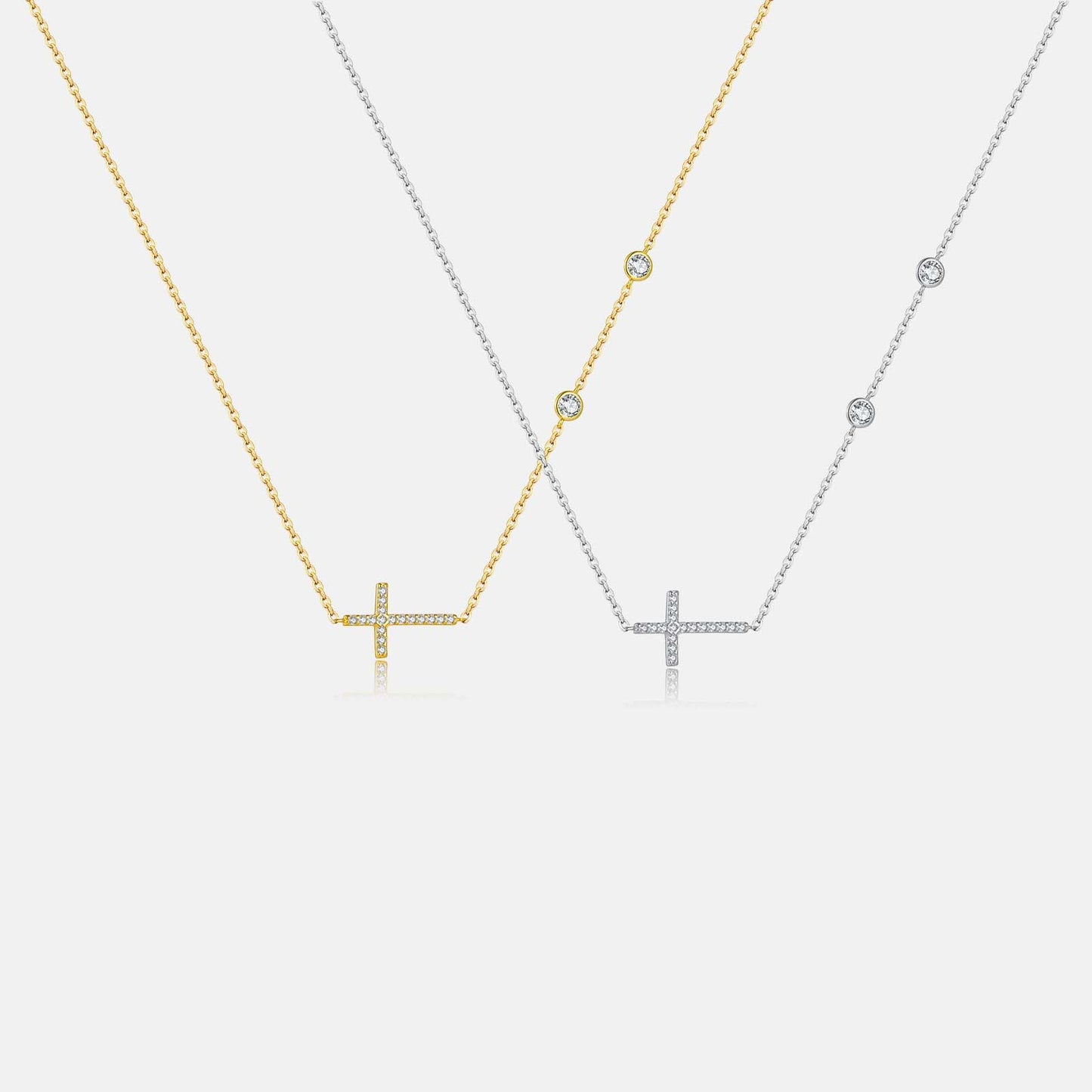 Collier en argent S925 avec croix d'or 18 carats, conception d'intérêt particulier