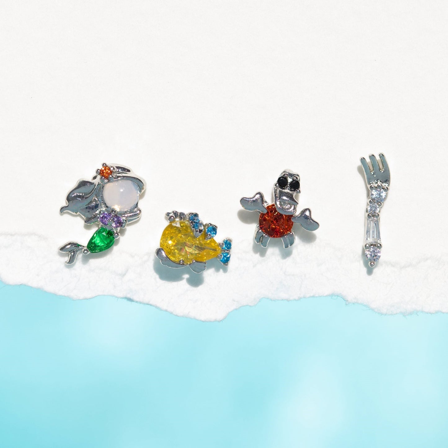 Creative Cartoon Character Micro-inlaid Color Zircon Animal Stud Earrings