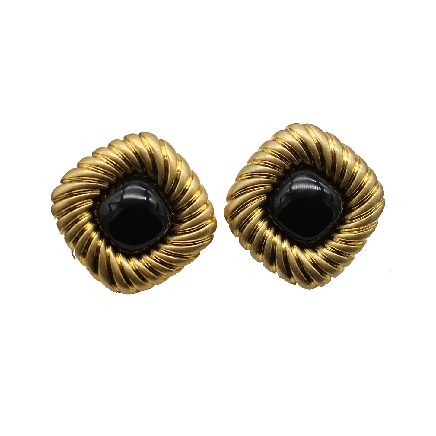 Clip d'oreille Vintage, Rare marquage de Niche, boucles d'oreilles carrées Rose rouge