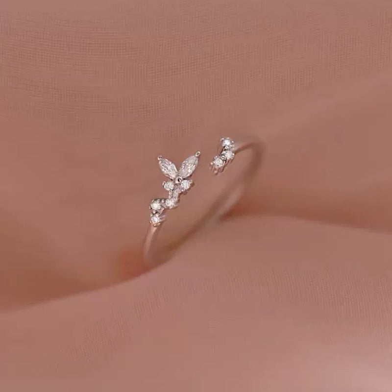Special-interest Design High-grade 925 Silver Plated Small Bud Ring