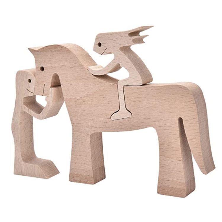 Figurine de chien en bois à faire soi-même, Sculpture de décoration de maison, un homme et un chien, Sculpture en bois, cadeaux de noël, modèle de décoration