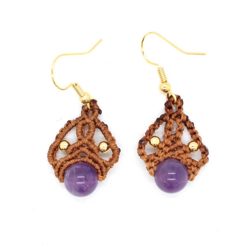Ethnic Style Wax Line Hand-woven Earrings