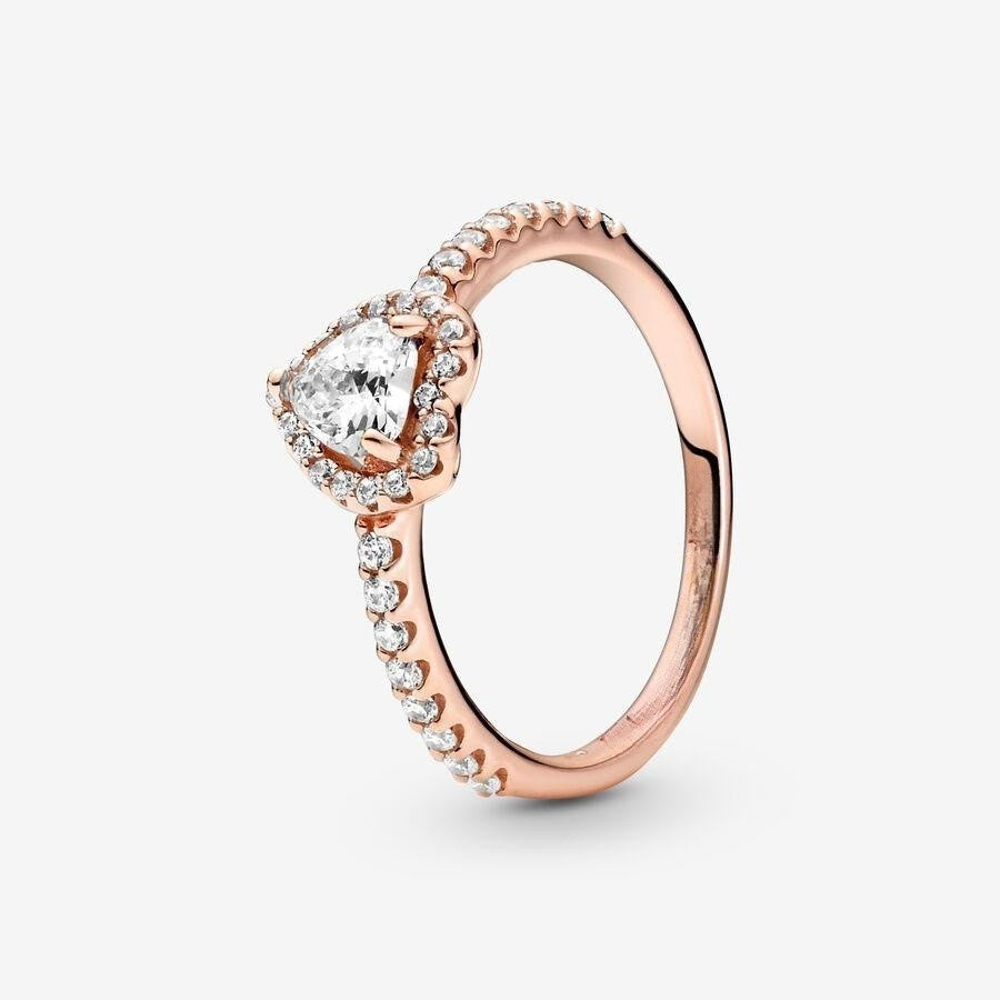 Bague coeur rouge en argent sterling rubis