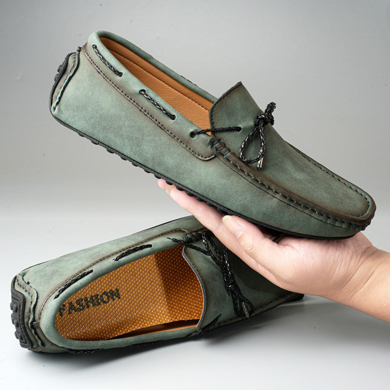 Printemps et été grande taille hommes décontracté style coréen à lacets paresseux conduite chaussures pour hommes