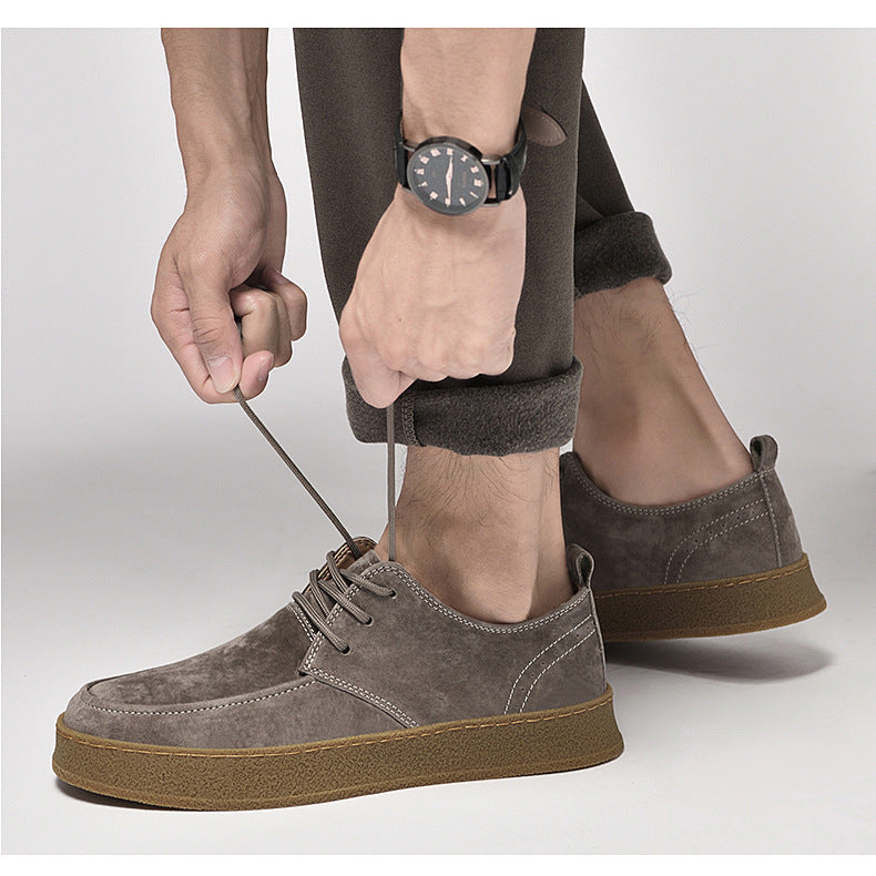 Chaussures plates décontractées et intelligentes pour hommes, à lacets en cuir mat, nouvelle collection printemps