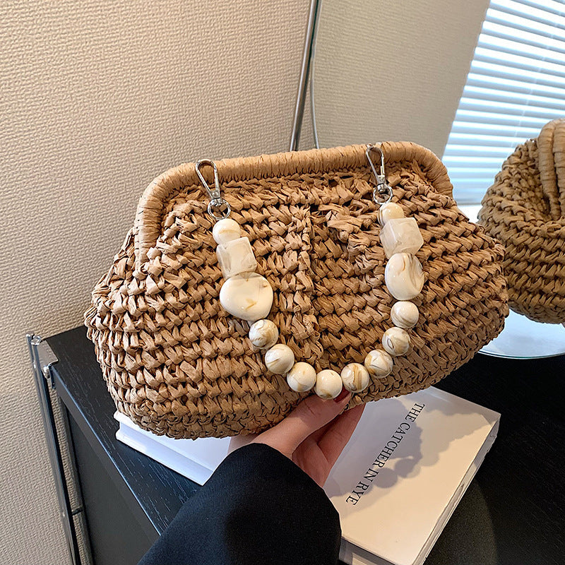 Sac à main polyvalent féminin en herbe tissée