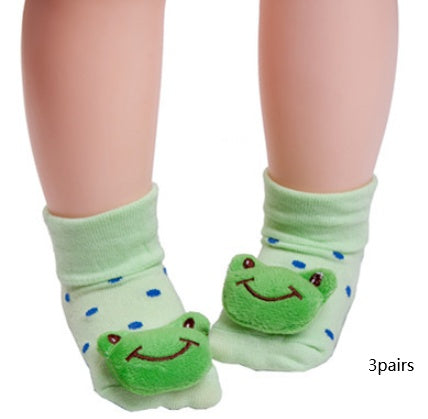 Chaussettes tridimensionnelles pour bébé, poupée animale mignonne
