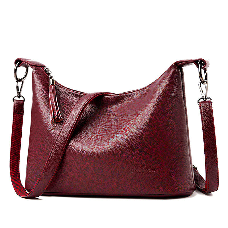 Bolso de hombro para axila de cuero PU suave texturizado