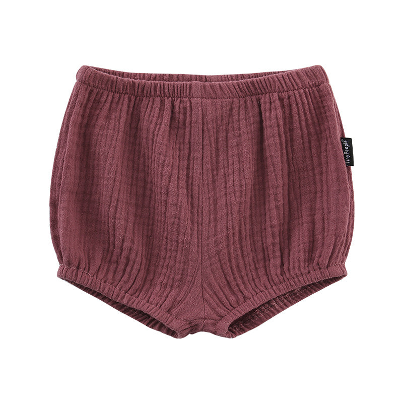 Short en crêpe de coton pour bébé, pantalon léger respirant d'été, bouffant pour bébé