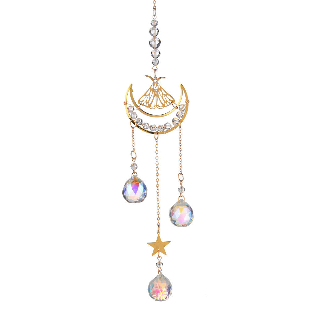 Magnifique pendentif lune papillon papillon attrape-soleil