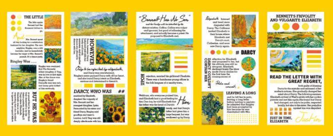 Série de livres d'autocollants anglais de base et en papier de peintures de paysages célèbres