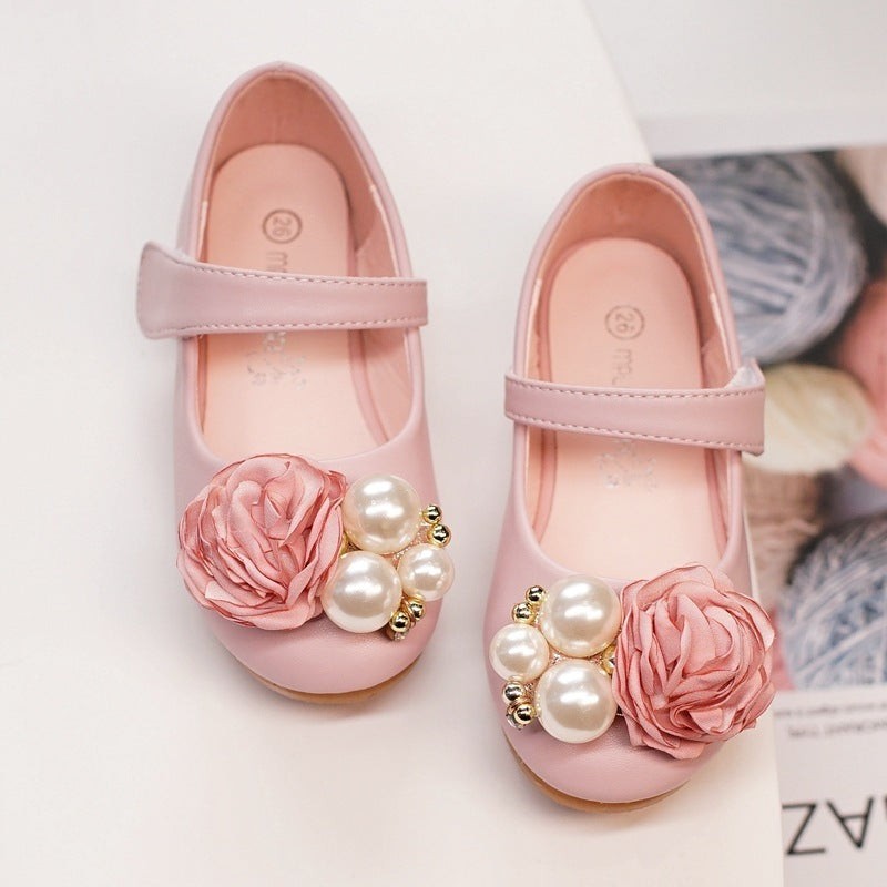 Chaussures de princesse avec nœud en perles pour filles