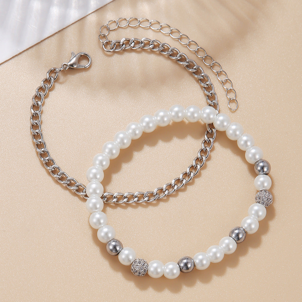 Costume de bracelet de perles de zircon pour hommes