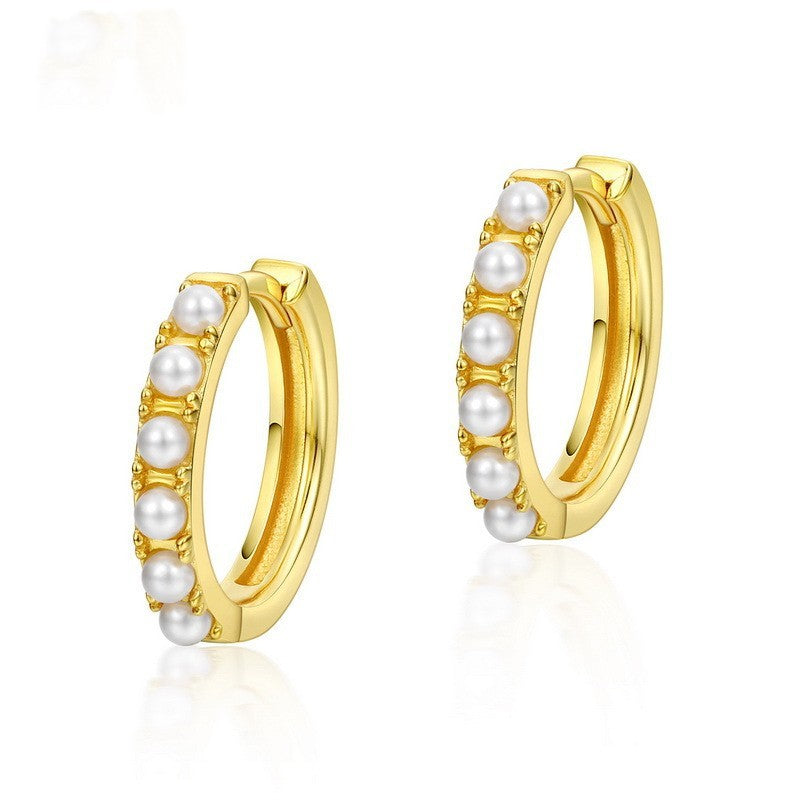 Boucles d'oreilles plaquées or en argent sterling S925 pour femmes, Style Ins