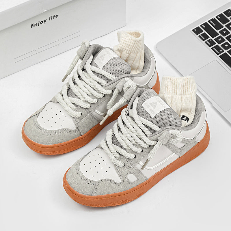 Zapatos de goma para hombre, zapatillas de deporte informales con plataforma para estudiantes, parte superior baja