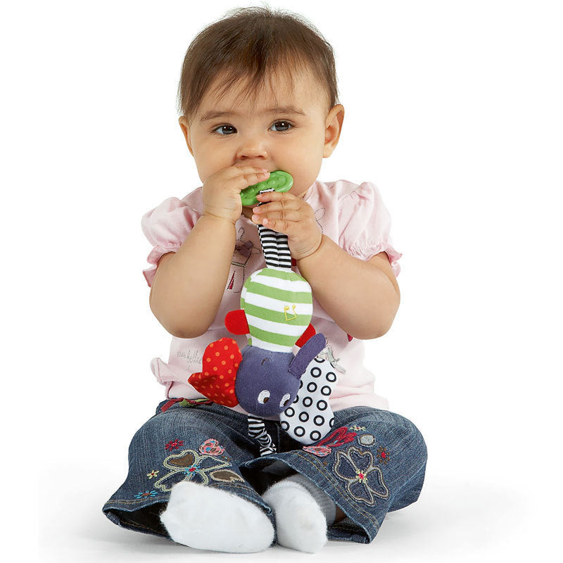 Musical elefante torno remolque colgante mordedor juguetes para bebés