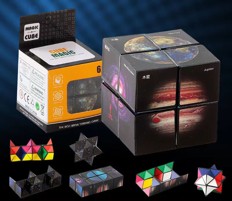 Cube magique à géométrie solide, jouet à déformation magnétique modifiable